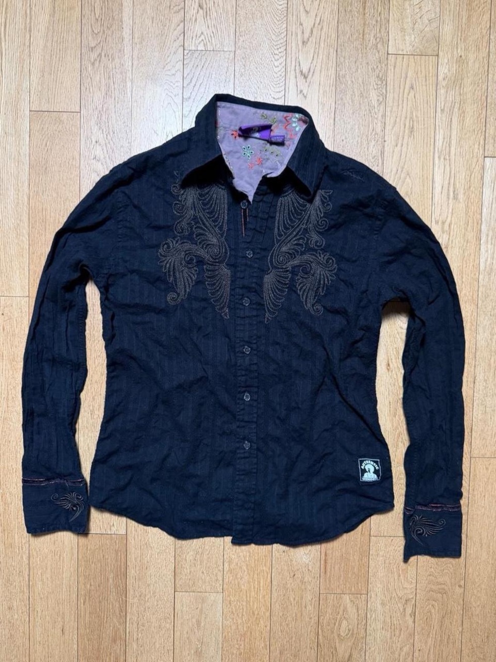 Vintage Jimi Hendrix Experience Embroidered Button Up Grunge Rocker Shirt